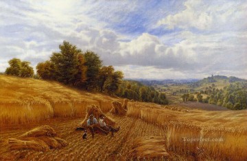 Descansando del paisaje de la cosecha Alfred Glendening Pinturas al óleo